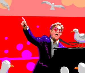 Elton John is singing for the seagulls! 
