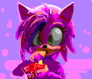 that pink diva from sonic eating Doritos