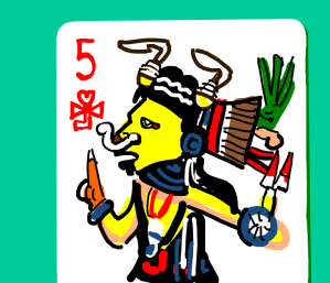 Tlazolteolf is depicted on a playing card…